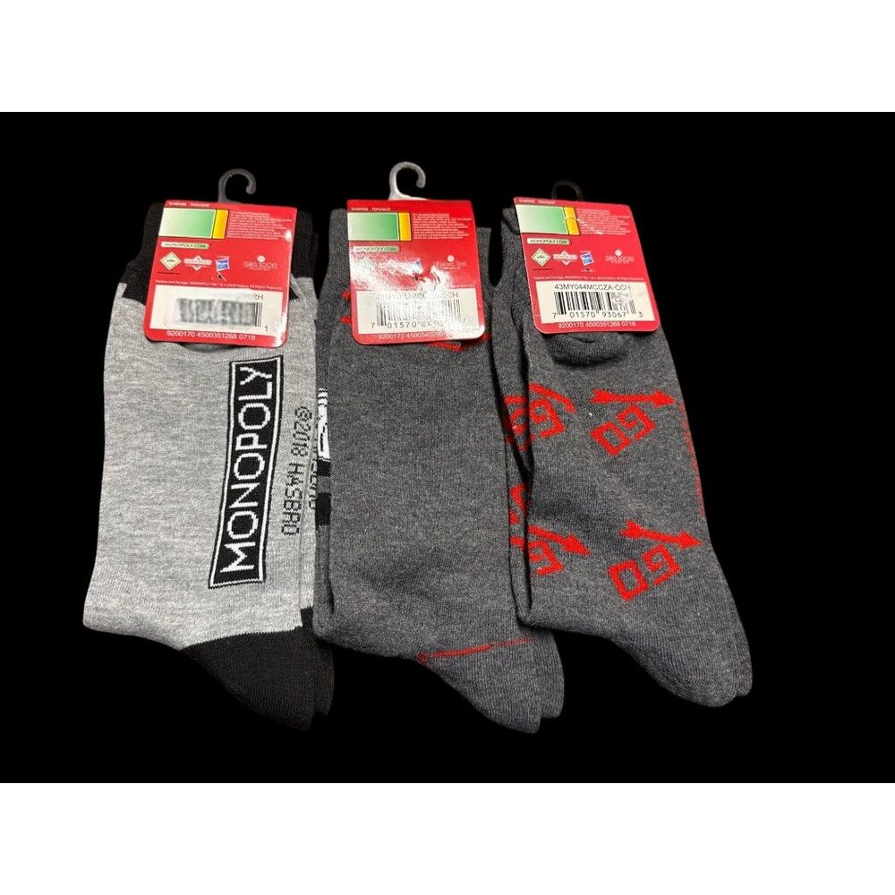3 Pair Adult Men's Monopoly Game Crew Socks Uncle Pennybags Sz 6-12 new with Tag - Picture 2 of 5
